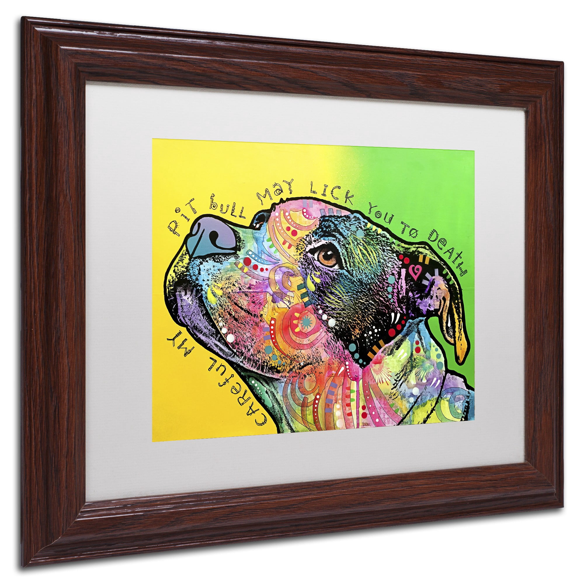 Trademark Fine Art 'Lick You to Death' Canvas Art by Dean Russo, White Matte, Wood Frame
