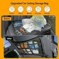 thumbnail image 5 of Car Ceiling  Net with 3 Pockets,31.5"x21.6" Car Overhead Storage Mesh Organizer,Double Layer Roof Mesh Camping Overlanding Gear Must Haves  Net,Road Trip Essentials, 5 of 8