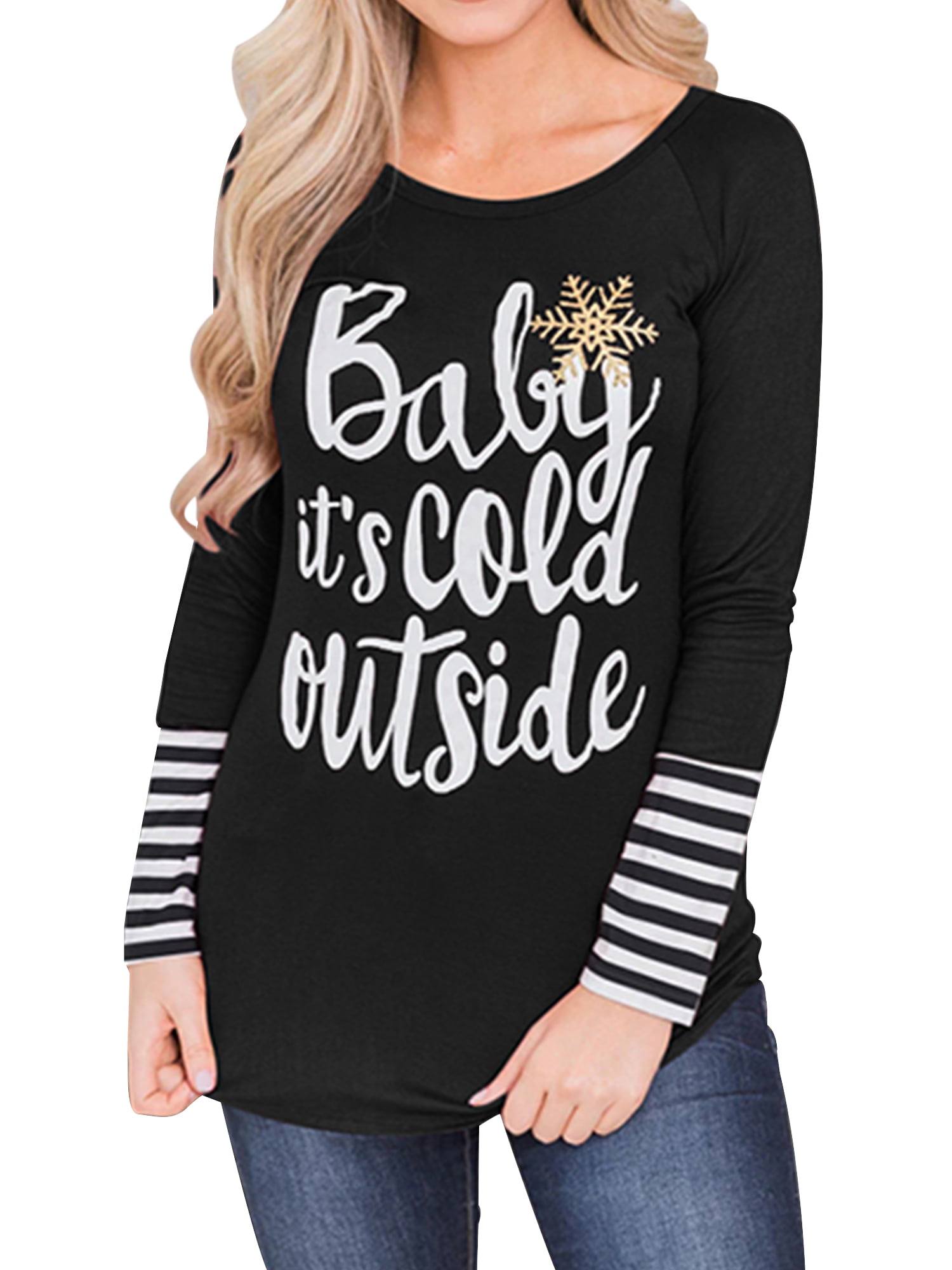 Christmas Shirts for Women Casual Long Sleeve Blouse Tops Dressy Christmas Tree Print Graphic Tees Flowy Pullover Tunic