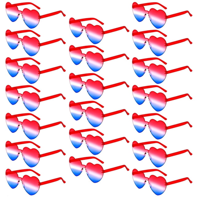 Anteojos de Sol YWL Día de la Independencia Corazón Rojo Azul x20 Pares