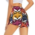 thumbnail image 3 of Disketp Fox Face Print Women's Shorts Workout Shorts for Athletic Gym Running Shorts with Phone Pockets Large, 3 of 8