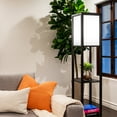 thumbnail image 2 of Brightech Maxwell - LED Shelf Floor Lamp - Modern Standing Light for Living Rooms & Bedrooms - Asian Wooden Frame with Display Shelves - Black, 2 of 9