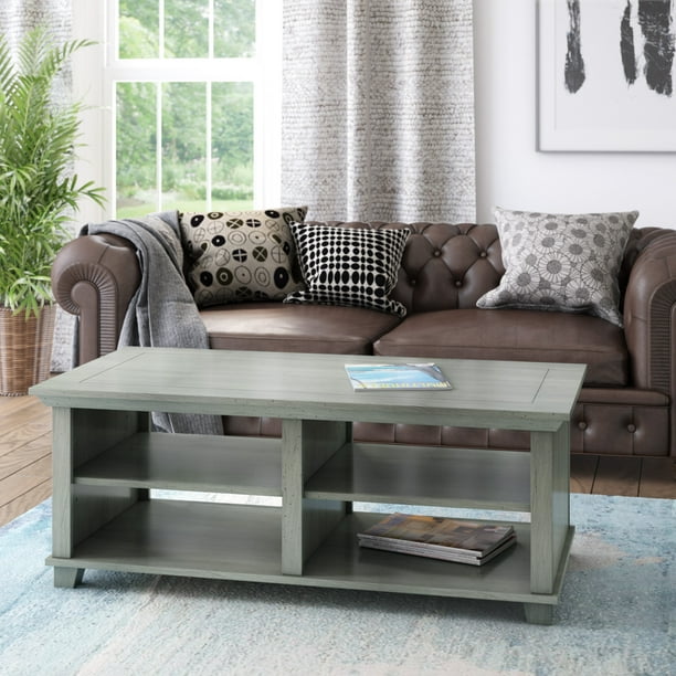 Better Homes & Gardens Millington Wood Coffee Table, Distressed Gray
