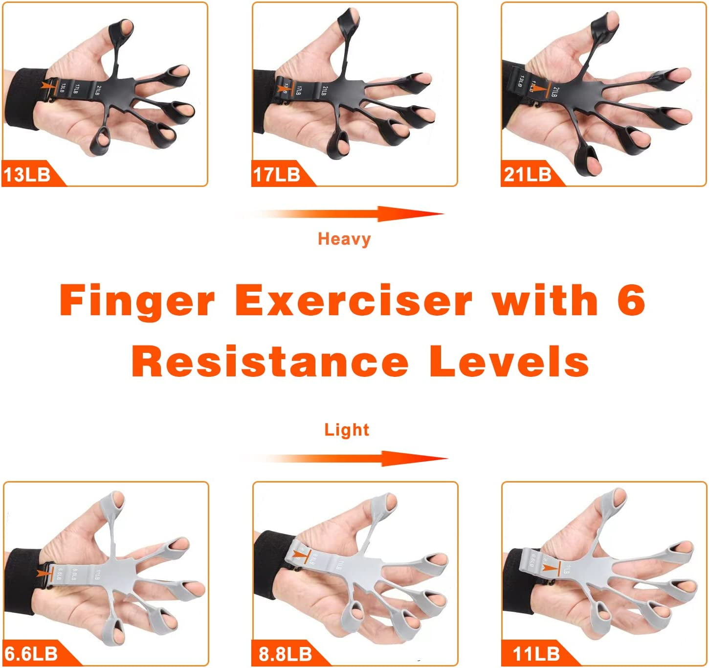 4Pcs Finger Strengthener Grip Strength Trainer, Grip Strength Tester