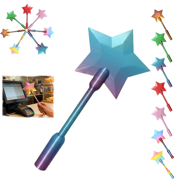 3D Printed Wand Tap to Pay, Tap to Pay Star 3D Printed Wand, Contactless Payment Card Holder, Magic Wand Card Holder with Hidden Slot, Easy Contactless Payment