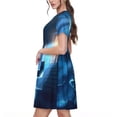 thumbnail image 2 of Balery A Wolf Barks Out A Window Vestidos sueltos de manga corta para mujer, vestidos de verano 2025, vestidos casuales de corte A con vuelo., 2 of 6