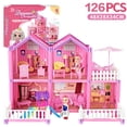 thumbnail image 1 of Casa de muñecas para niña, Villa, Castillo de princesa, casa de juegos para niños, juguetes ensamblados de simulación, regalos para cumpleaños, 1 of 4