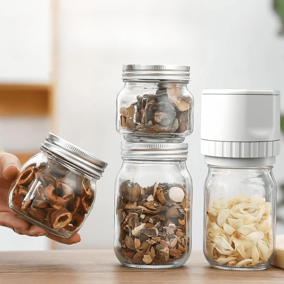 Vacuum Sealer Kit for Jars, Compatible with Wide & Regular Mouth, Food Storage Vacuum Sealing System for Dry & Liquid Foods