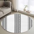 thumbnail image 2 of White Boho Large Area Rugs for Bedroom Living Room, Soft Non Slip Carpet Bedside Rug, Farmhouse Simple Abstract Striped Geometric Round Floor Cover Kitchen Accent Rug 4' for Dining Room/Office, 2 of 9