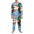 thumbnail image 3 of Fotbe Mallard Duck Swimming In A River Pijama de Hombre con Estampado de Manga Larga, Conjunto de 2 Piezas, Ropa de Dormir Suave y Cómoda con Bolsillos-Medium, 3 of 7
