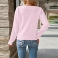 thumbnail image 5 of Duoif Women's Sweaters Women's Fall Solid Color Sweater - Puff Sleeve Knitted Jumper Sweaters for Women Light Violet M, 5 of 6