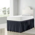 thumbnail image 2 of Dorm Bed Skirt - 100% Microfiber College Dorm Bed Skirt Dark Grey Solid, 42" Drop Twin XL Size, 2 of 5