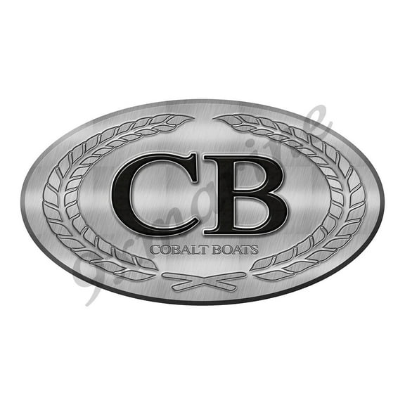 Cobalt Boat Sticker Brushed Metal Look - 10" long
