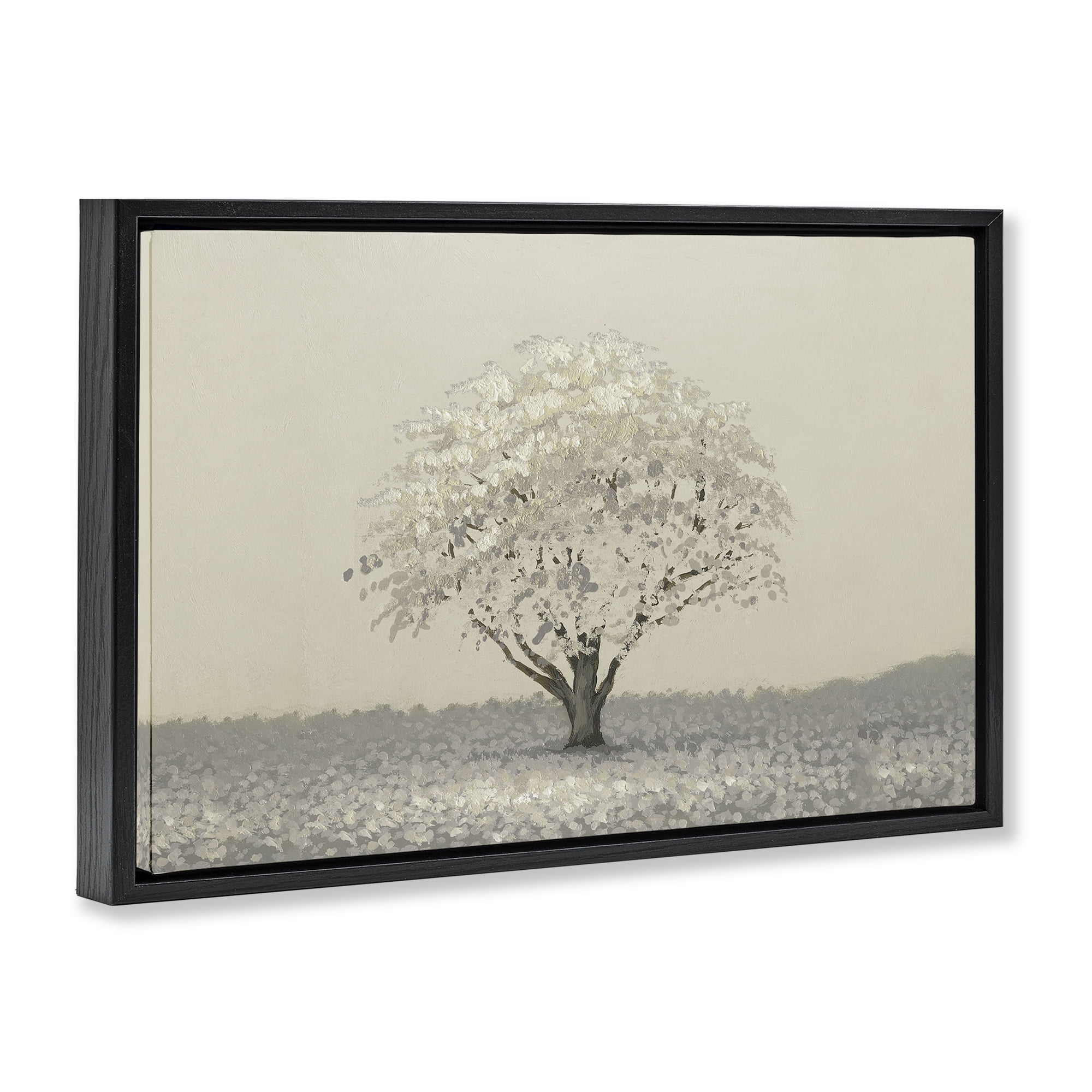 Stupell Industries Neutral Radiance Tree Black Framed Floater Canvas Wall Art, design by Michael Marcon