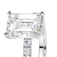 thumbnail image 3 of Edge Jewel Radiant Cut 2.2 Ct Moissanite Ring for Women - 14K White Gold Plated Band for Her - Solitaire with Accented Stones - Eternity Style Moissanite Ring, 3 of 3