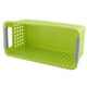thumbnail image 2 of Cesta organizadora de plástico rectangular de diseño para baño familiar de oficina en casa, color verde, 2 of 5