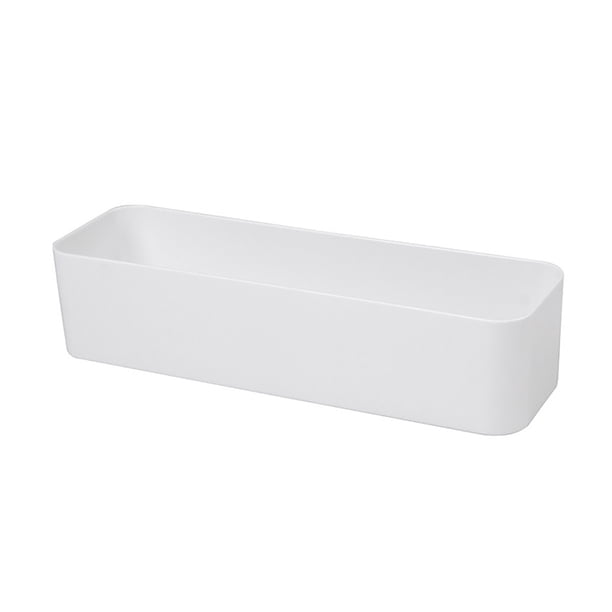 Contenedor minimalista blanco para artículos diversos, sin tapa, para montaje en pared, sin almacenamiento, apto para baño, cocina, salón, artículos domésticos