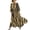 A Gold, variant on Vacation Party Dress Beach Vacation Clothes V Neck Sundresses Women's V-Neck Striped Print Three-Quarter Sleeve Maxi Dress Bohemian Flowy Casual Black L