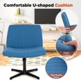 thumbnail image 5 of HYJY Criss Cross Chair Armless Office Chair No Wheels Modern Swivel Height Adjustable Ergonomic Desk Chair with Wide Seat Computer Task Vanity Chair for Home Office,Blue, 5 of 13