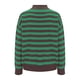 thumbnail image 4 of Suéteres Prolriy para mujer, suéter de cuello alto medio con contraste de rayas retro para mujer, suéter holgado informal de fondo, suéteres para mujer, tops para mujer, verde, 4 of 4