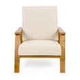 thumbnail image 2 of MAYEERTY Patio Lounge Chair - Teak-Acacia Wood Frame, Beige Cushion, Outdoor Club Chair, 2 of 8