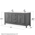 thumbnail image 5 of Wyndham Collection Daria 72" Light Vein Wood Double Bathroom Vanity in Gray, 5 of 5