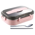 thumbnail image 2 of Safeglitz Stainless Steel Lunch Box with Thermal Insulation, Leakproof Bento Container for Hot & Cold Food, Stackable Eco-Friendly Food Storage for Office, Travel & Outdoor (Pink), 2 of 9