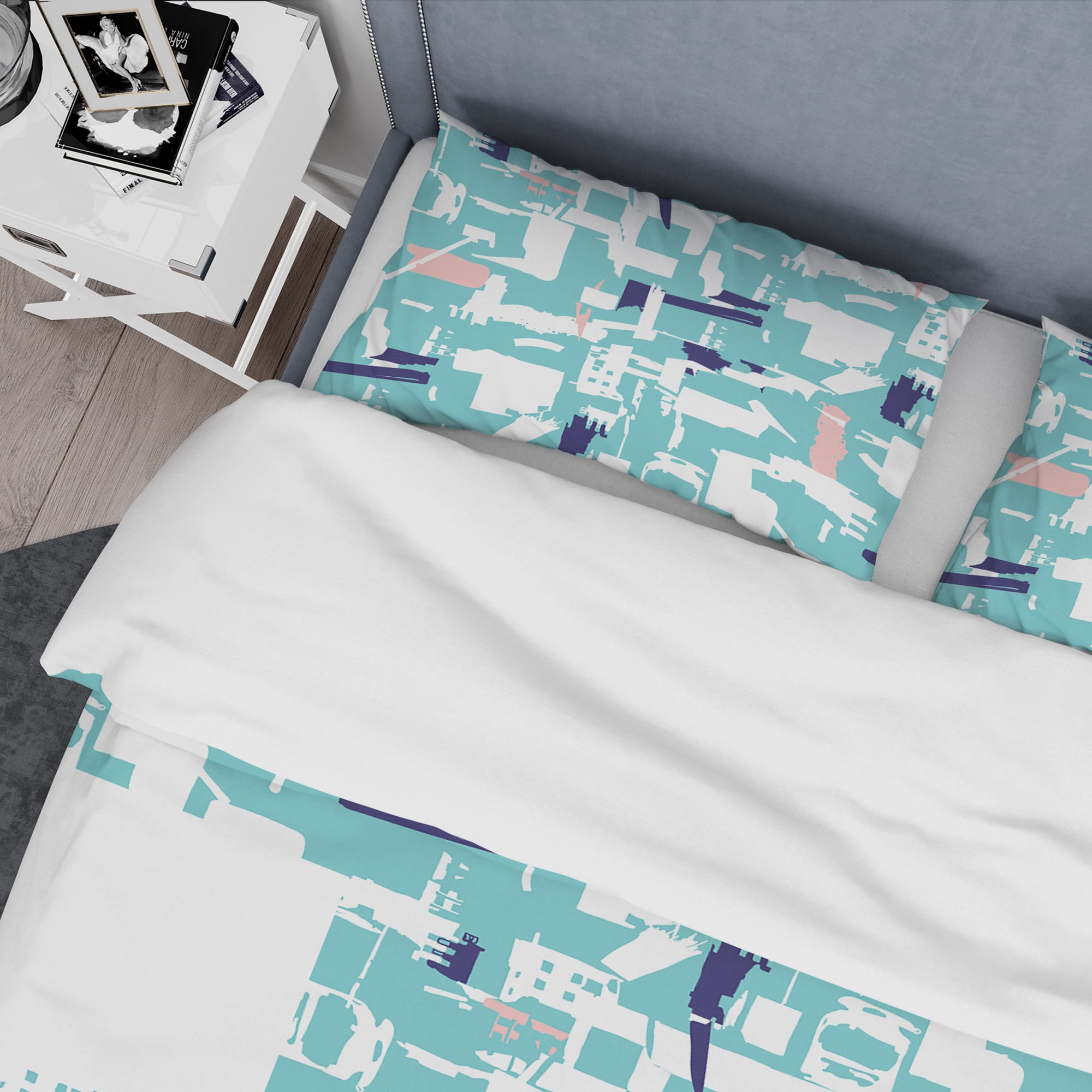 Designart 'Retro Artisan Abstract I' Mid-Century Modern Duvet Cover Set