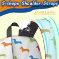 thumbnail image 5 of Dachshund Rainbow White Pattern 17" Waterproof Oxford School Backpacks for Teens, S-Shape Padded Straps, for School, Travel, Hiking, Camping, 5 of 5