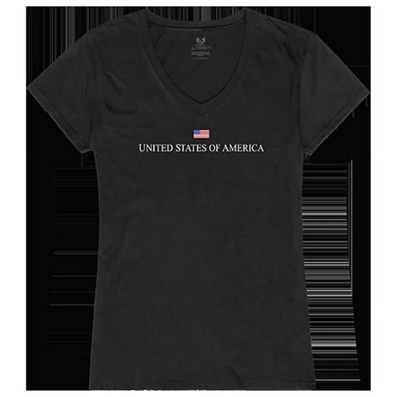 Rapid Dominance USA Graphic V-Neck T-Shirts, Black - Small
