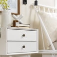 thumbnail image 2 of Pemberly Row Mid Century Modern 2-Drawer Bedroom Nightstand in White, 2 of 14