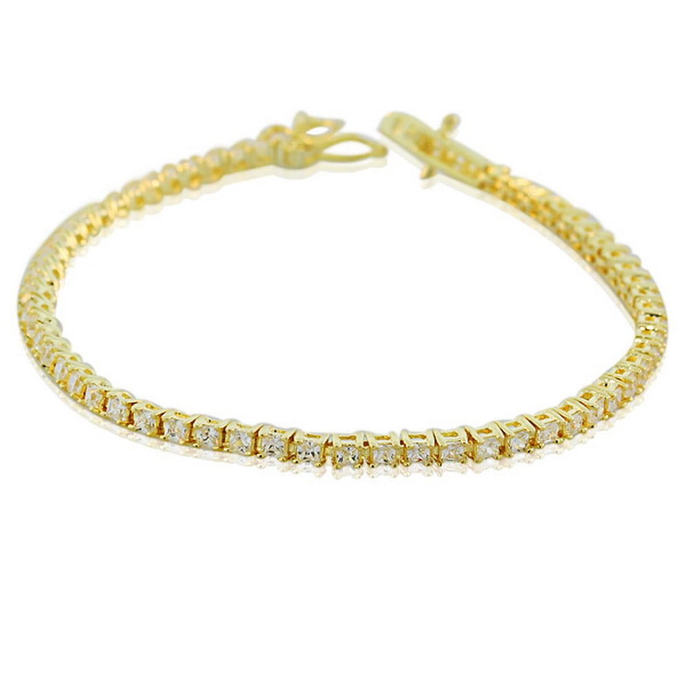 My Daily Styles 925 Sterling Silver Yellow GoldTone Classic White CZ