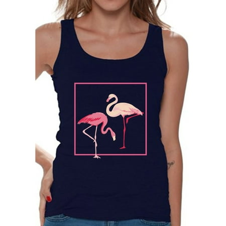 Awkward Styles Flamingo Love Tank Top for Women Pink Flamingos Tank Summer Workout Clothes Fitness Sleeveless Shirt Women's Retro Flamingo Tank Flamingo Gifts for Her Flamingo Lovers Beach Tank