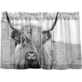 thumbnail image 2 of GZHJMY Highland Cow Half Window Tier Curtains 24 Inch Blackout Thermal Insulating Kitchen Linen Tier Curtains for Kitchen,Bathroom,Cafe, 2 of 7