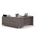 thumbnail image 2 of Bowery Hill Modern Wood L-Shaped Home Office Desk in Bark Gray, 2 of 9