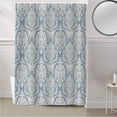 thumbnail image 5 of Fabric Shower Curtain, Retro Ethnic Style N Flowers Blue Shower Curtains with 12 Hooks Waterproof Machine Washable Bath Curtains for Bathroom, 48x 72in, 5 of 6