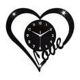 thumbnail image 3 of Reloj de pared con forma de corazón, reloj de , regalo para el hogar, decoración colgante, silencioso, sin , para fiestas, cafeterías, salas Negro, 3 of 8