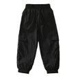 thumbnail image 5 of Frnrwgo Boys Girls Cargo Pants Loose Fit Lightweight Elastic Waist Casual Daily Joggers 3-13 Years, Black, 5 of 10