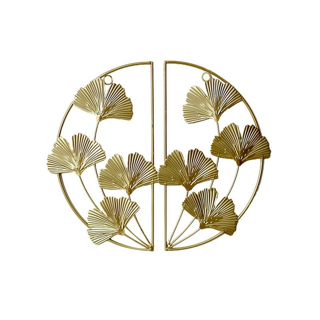 Gold Wall Decor, 9.1 Inch Iron Wall Sculptures, Metal Wall Art, Gold