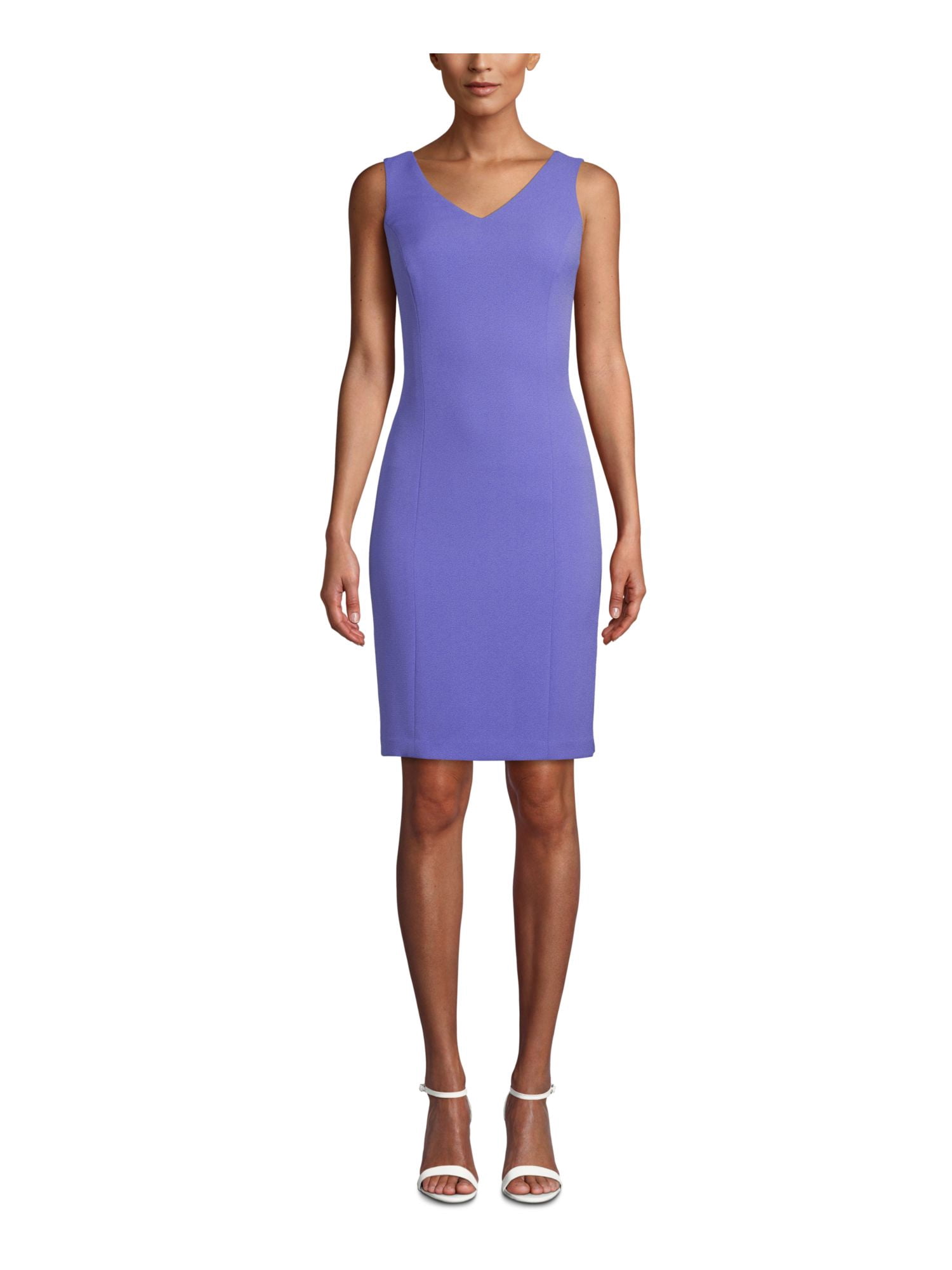 ANNE KLEIN Womens Purple Solid 