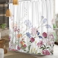 thumbnail image 4 of Mizhona Vintage Floral Shower Curtain Watercolor for Bathroom Water Resistant Boho Decorative Washable with Hooks 47"x64", 4 of 4