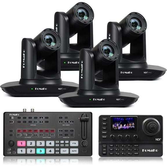 FoMaKo 20x NDI PTZ Camera Bundle(FMK20UH NDI-B x4  M2 KC606N)