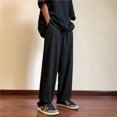 thumbnail image 4 of Pantalones de pierna ancha rectos de algodón para hombre, pantalones Cargo sueltos, marca Tide, nueve puntos, deportes de gimnasio, pantalones casuales con Bolsillo grande, 4 of 4