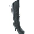 thumbnail image 7 of Top Moda Womens Page-65 Knee High Round Toe Lace-up Slouched High Heel Boots, 7 of 7