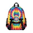 thumbnail image 3 of Colorful Rainbow Tie Dye Spiral Pattern Backpack for School,Cute School Bag,Schoolbag with Adjustable Shoulder Straps & Padded Back,15.25"x11.5"x5.25", 3 of 5