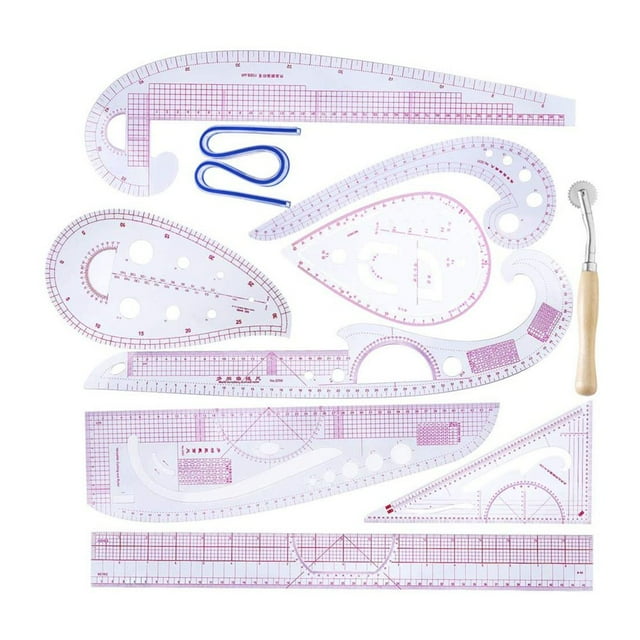 Bamboohart Pattern Making and Tailoring Ruler Garment Ruler Set Curve 10 PCS Sewing Set Tailor Metric Ruler Ruler Sewing Multifunction Ruler DIY Tools & Home Improvement
