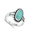 thumbnail image 4 of Simulated Turquoise Cutout Boho Ring .925 Sterling Silver Band Blue CZ Jewelry Female Size 6, 4 of 4