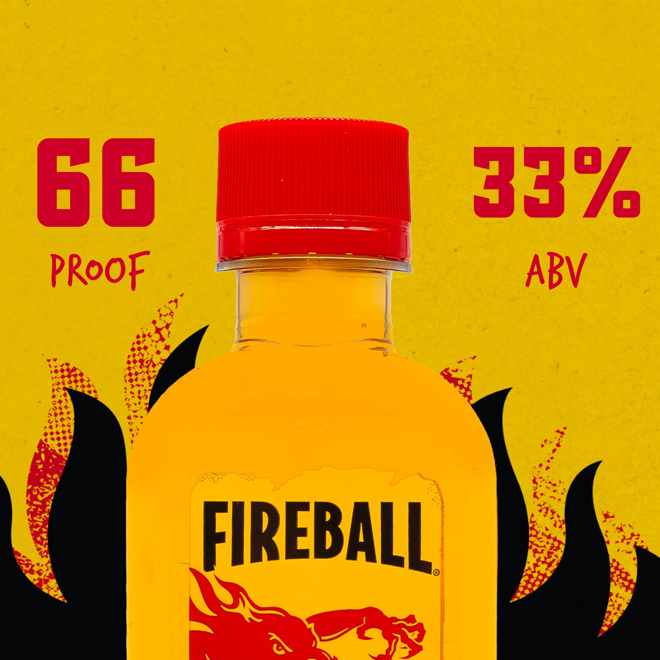 FIREBALL, Cinnamon Whiskey, 100ml Plastic Bottle, 33% by Volume