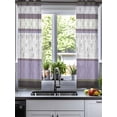 thumbnail image 2 of Purple Geometric Sheer Curtains 54 Inch Length 2 Panels Set for Living Room/Bedroom, Stripes Boho Spring Flowers Country Rural Kitchen Curtains Grommet Semi-Sheer Curtains Window Treatments 42"x54"x2, 2 of 7