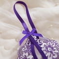 thumbnail image 4 of JSGEK Women Furry Trim Lace Bra and Thong Set Sheer Mesh Underwire Support Lingerie for Intimate Nightwear Purple L, 4 of 7